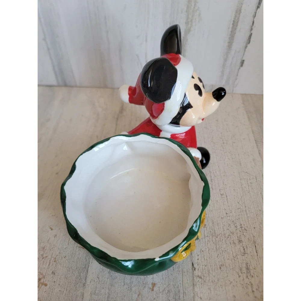 Disney Santa Claus gift bag candy dish Xmas ceramic home‎ decor present toy